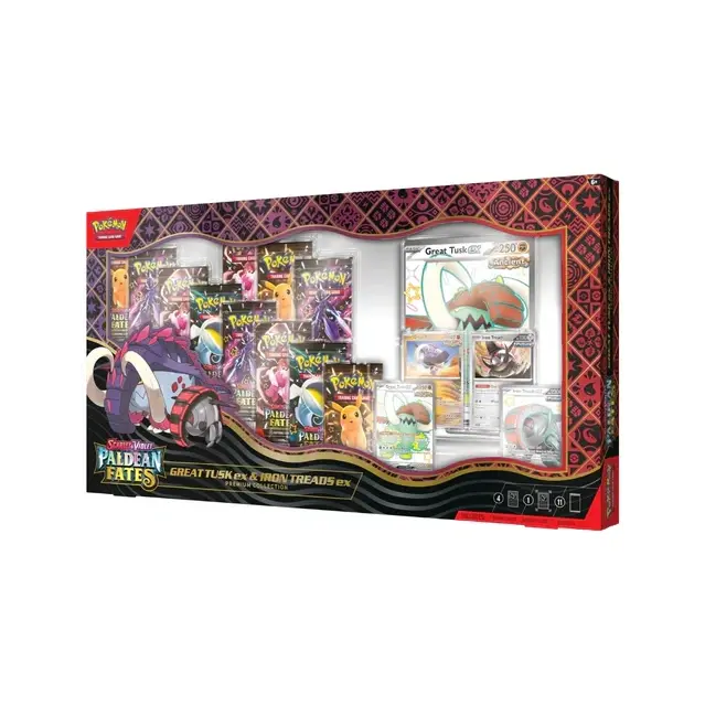 Pokemon TCG SV4.5 Paldean Fates Great Tusk ex & Iron Treads ex Premium Collection Box English